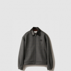 [MIUMIU-미우미우] 프린스 오브 웨일즈 체크 및 본디드 저지 블루종 재킷 ML1325