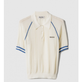 [MIUMIU-미우미우] 코튼 니트 폴로 셔츠 MMLB39