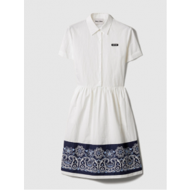 [MIUMIU-미우미우] 프린트 슬럽 포플린 드레스 MF5902