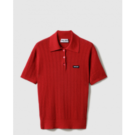 [MIUMIU-미우미우] 캐시미어 및 실크 폴로 스웨터 MMLA39