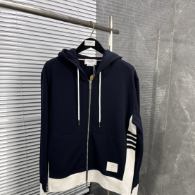 [THOM BROWNE-톰브라운]클래식 4-바 저지 집업 후디