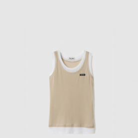 [MIUMIU-미우미우] 립 저지 탱크 탑 MJT668