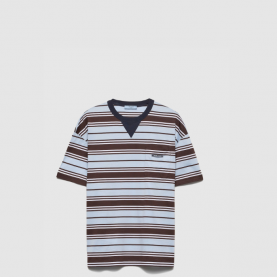 [PRADA-프라다] 스트라이프 라일 코튼 티셔츠 39610