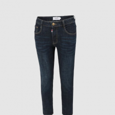 [THOM BROWNE-톰브라운]삼색패치 스틸 진청워싱 슬림핏 청바지