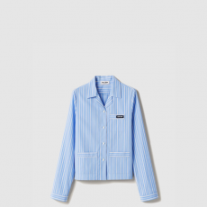 [MIUMIU-미우미우] 스트라이프 포플린 파자마 셔츠 MK1888