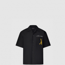 [LOUIS VUITTON-루이비통] 오픈 칼라 쇼트 슬리브드 코튼 셔츠 1AFJHR
