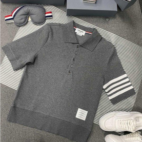 [THOM BROWNE-톰브라운]와플 4선  폴로 반팔