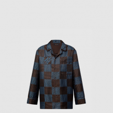 [LOUIS VUITTON-루이비통] 롱 슬리브드 다미에 실크 파자마 셔츠 1AFJD0