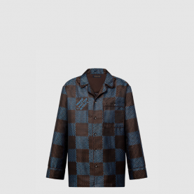 [LOUIS VUITTON-루이비통] 롱 슬리브드 다미에 실크 파자마 셔츠 1AFJD0