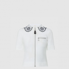 [LOUIS VUITTON-루이비통] 브로더리 칼라 집업 니트 톱 1AGAG3