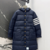 [THOM BROWNE-톰브라운]4바 후드 롱 다운 재킷