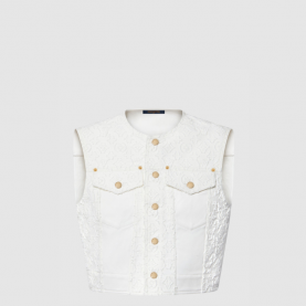 [LOUIS VUITTON-루이비통] 슬리브리스 모노그램 필 쿠페 데님 재킷 1AHJRW