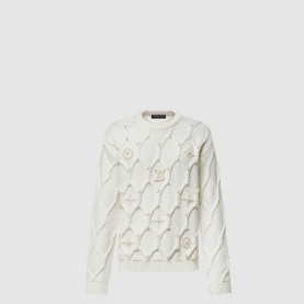 [LOUIS VUITTON-루이비통] 장식된 케이블 니트 울 블렌드 풀오버 1A97D5
