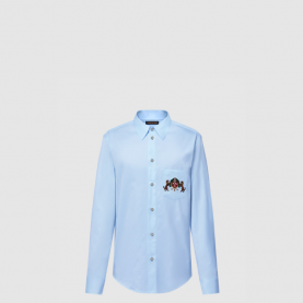 [LOUIS VUITTON-루이비통] 엠브로이더드 롱 슬리브드 코튼 셔츠 1AGJNC