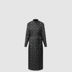 [LOUIS VUITTON-루이비통] 모노그램 실크 셔츠 드레스 1AHENM
