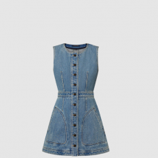 [LOUIS VUITTON-루이비통] 버튼 프론트 데님 드레스 1AHHS0