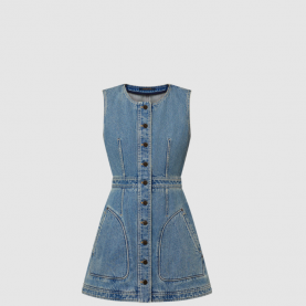 [LOUIS VUITTON-루이비통] 버튼 프론트 데님 드레스 1AHHS0