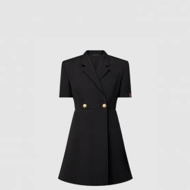 [LOUIS VUITTON-루이비통] 쇼트 슬리브드 테일러드 랩 드레스 1AHZY7