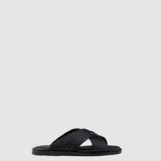 [PRADA-프라다]크로스 스트랩(악어패턴) 슬라이드